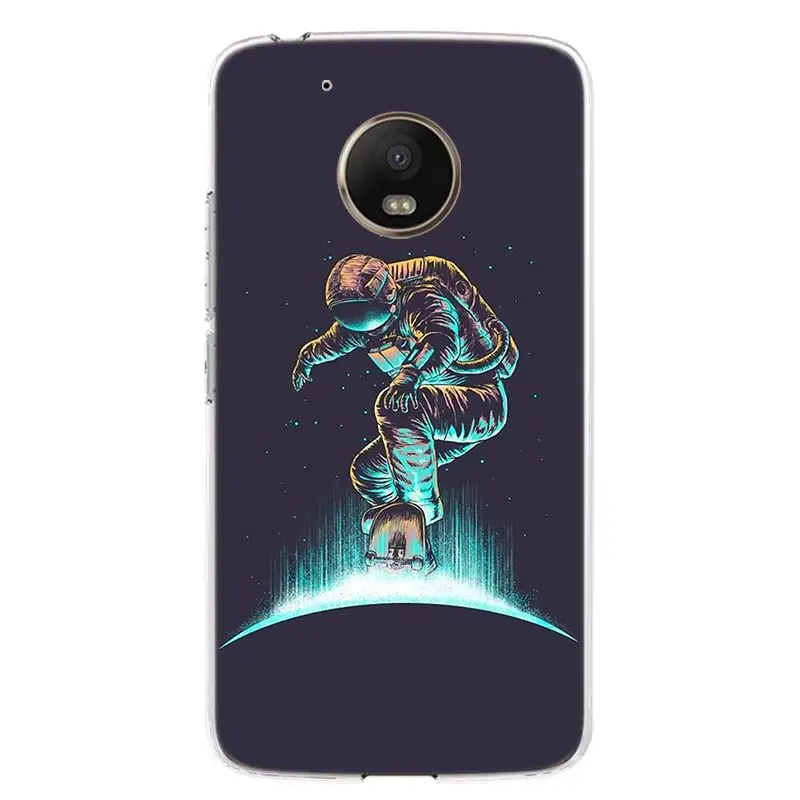 Space Moon Astronaut Cover Phone Case For Motorola Moto G7 G6 G5S G5 E4 Plus G4 E5 Play Power EU Gift Fit Patterned Coque - Цвет: TW050-7