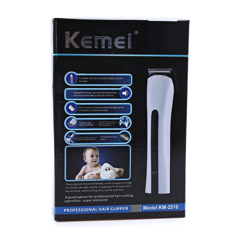 with box Kemei электрическая машинка для стрижки волос профессиональный триммер зарядка борода Мужская Беспроводная Машинка для стрижки Парикмахерская Машинка для стрижки волос F30 - Цвет: with box