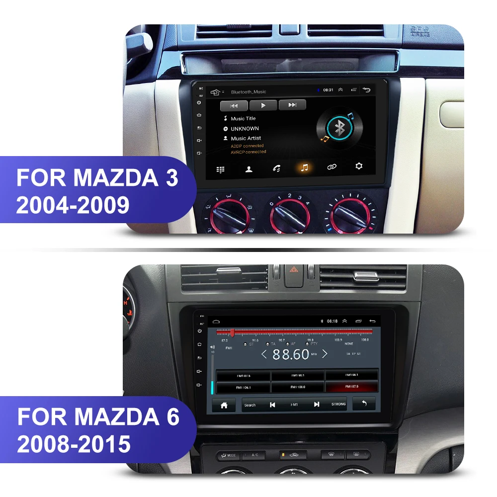 Car Multimedia Radio Player For Mazda 3 BK Mazda3 2004-2009 Android 8.1 Navigation Autoradio Tape Recorder GPS Video Stereo