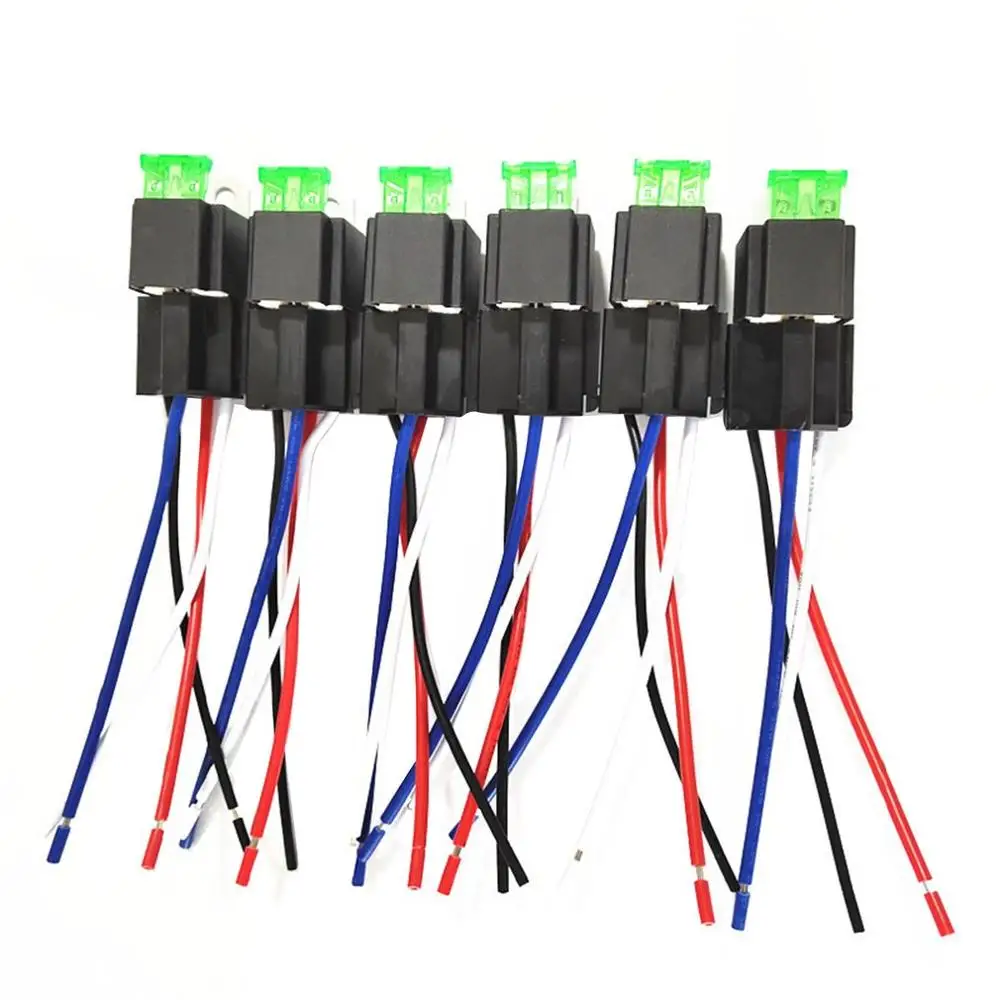 6 компл. Авто плавленые вкл/выкл реле DC12V 30A 4 Pin/6 Pin электронное реле автомобильное реле со страховой пленкой