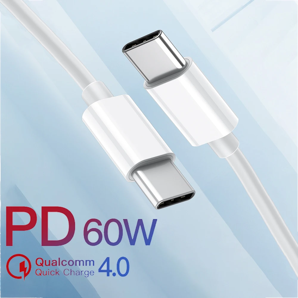 QICHSHJIN PD 60 Вт USB C к Type-C кабель QC4.0 3 0 для быстрой зарядки и передачи данных Macbook Samsung S9