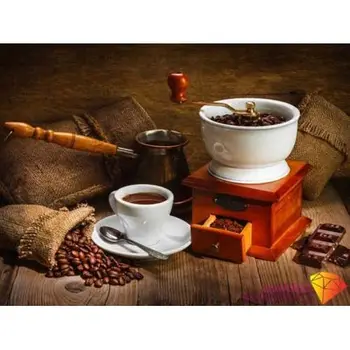 

Аж-1173 painting with rhinestones 'coffee натюрморт'