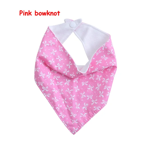 Pink bowknot Слюнявчик для кормления для маленьких мальчиков и девочек; слюнявчик; треугольная бандана; Слюнявчики; D08C - Цвет: Pink bowknot