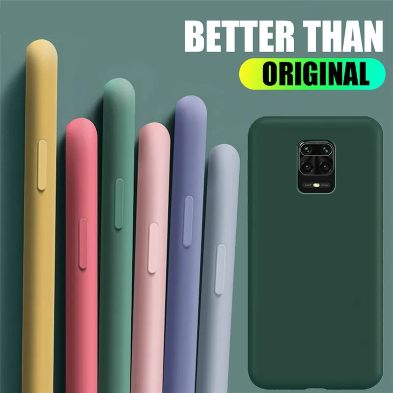 Оригинальный жидкий силиконовый чехол для телефона Xiaomi Redmi Note 9 Pro Max 9S цветной