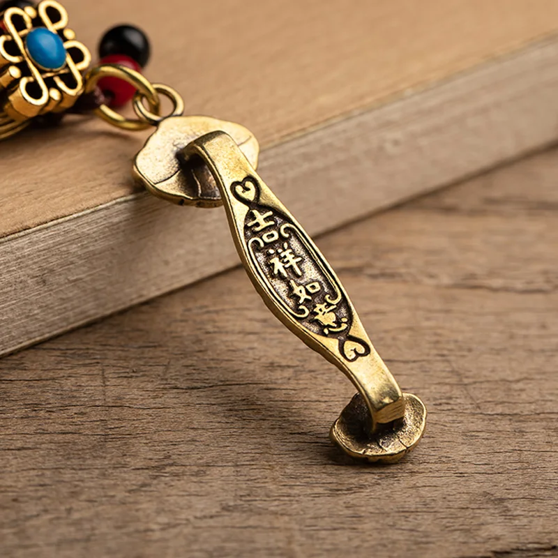 brass lucky keychain pendant (7)