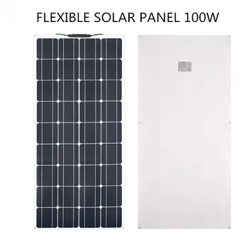 

China Brand 100w mono flexible solar cell panel solar adsive thin film flexible solar panel with factory price