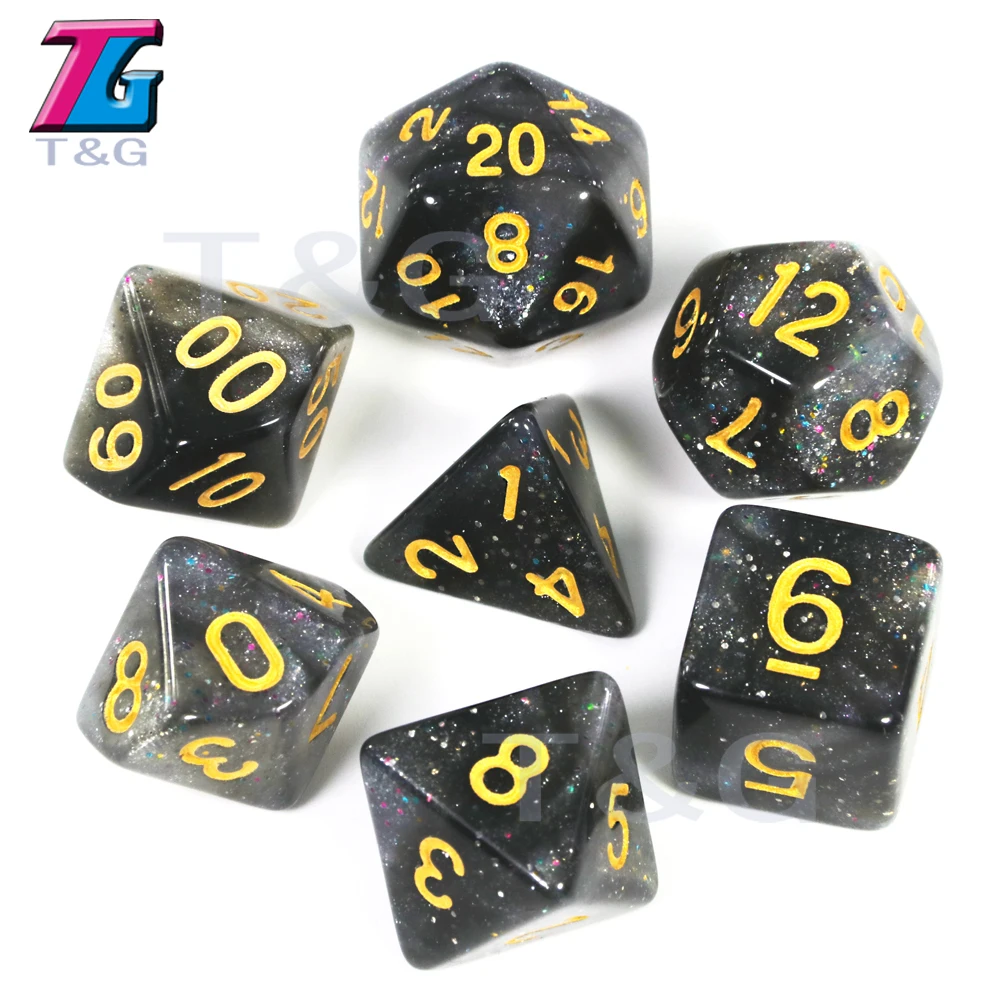 Galaxy Смешные Пластиковые кости набор 7 шт D4, D6, D8, D10, D12, D20 бутик развлечения