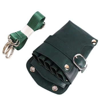 

Pouch Holder Hairdresser Tool Storage Waist Pack Shoulder Adjustable Strap Bag PU Rivet Barber Scissors Casual Waterproof