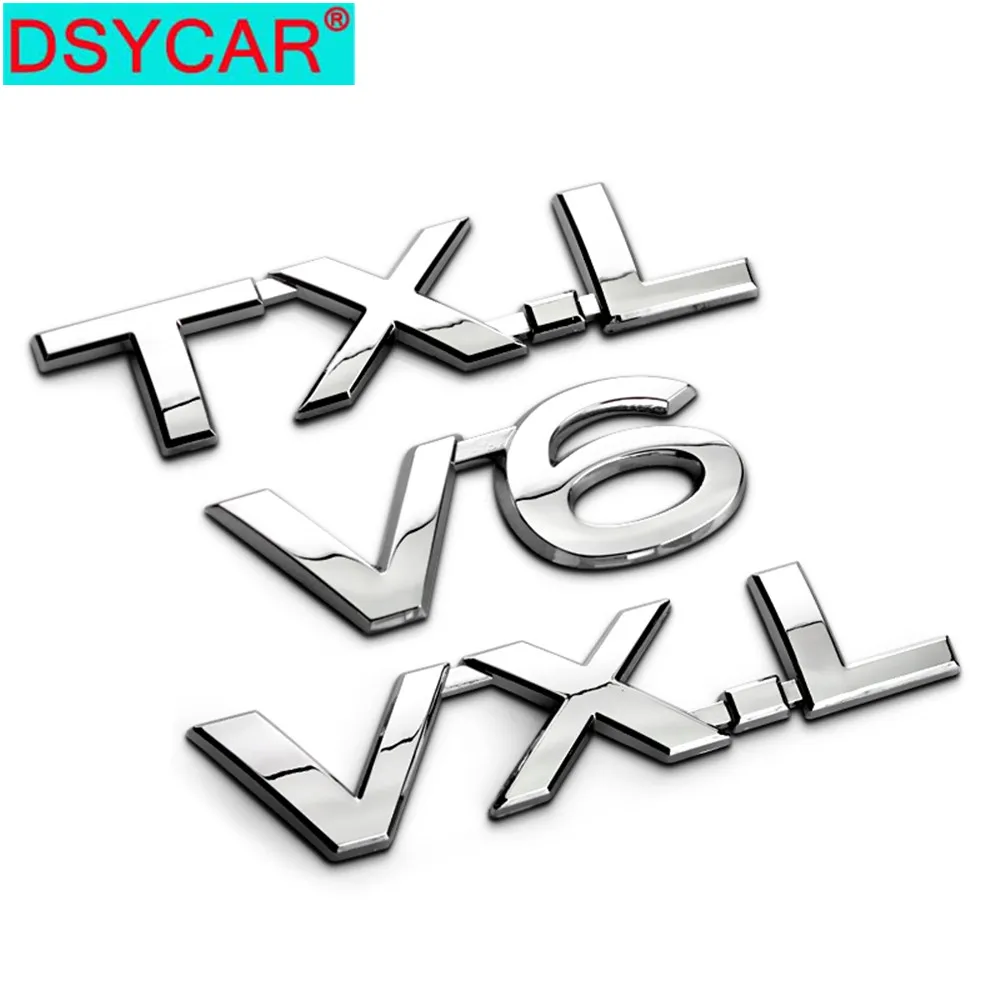 

DSYCAR 1Pcs 3D Metal TXL VXL VX V6 Car Side Fender Rear Trunk Emblem Badge Sticker Decals for motorcycle car Prado Car Styling