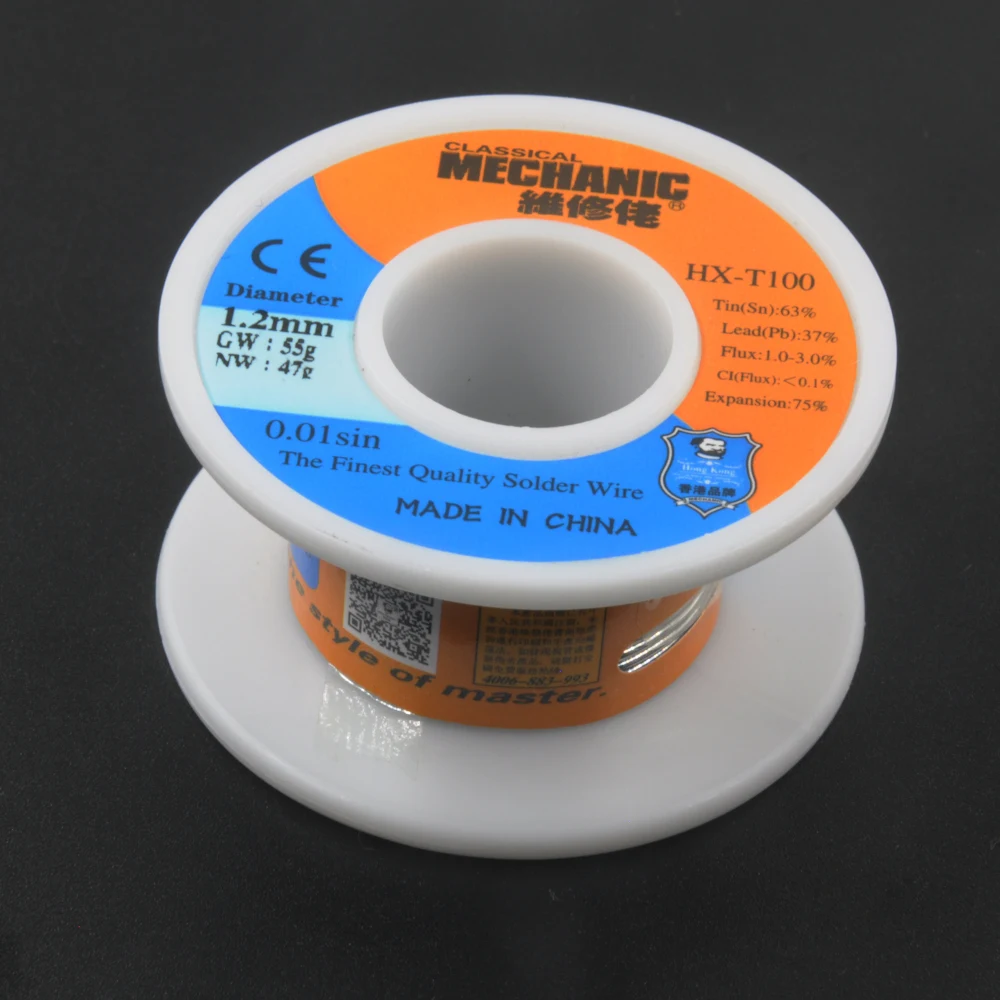 Mechanic Solder Wire 55G Sn63% Pb37% 0.3/0.4/0.5/0.6/0.8/1.0/1.2mm 183℃ Low Melting Point, soldering wire,soldering tin wire,welding wires