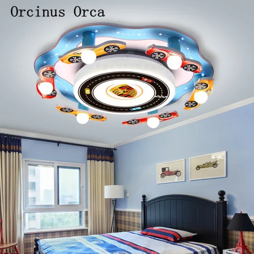 Creativecartooncarracingmodelceilinglampboybedroomchildrens