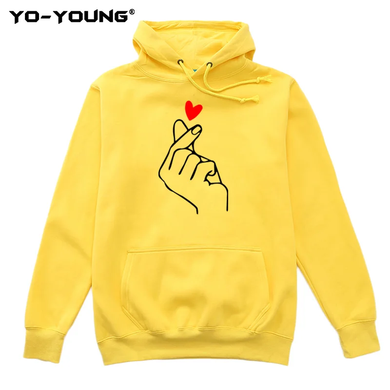 Yo Young New Finger Heart Hoodies Sweatshirts For Women Gesture Of Love Fleece Inside Fashion Warm Hooded Thick Sweatshirt Yo Young New Finger Heart Hoodies Sweatshirts For Women Gesture Of Love Fleece Inside Fashion Warm Hooded Thick Sweatshirt