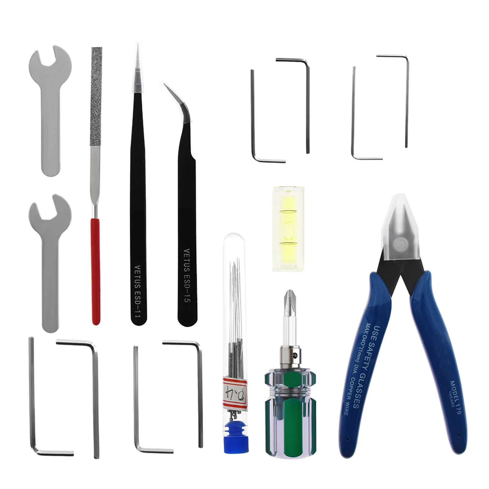 3D Printer Cleaning Tool Kit Accessories Remove Clean Finish Screwdriver Tweezers Allen Key Set