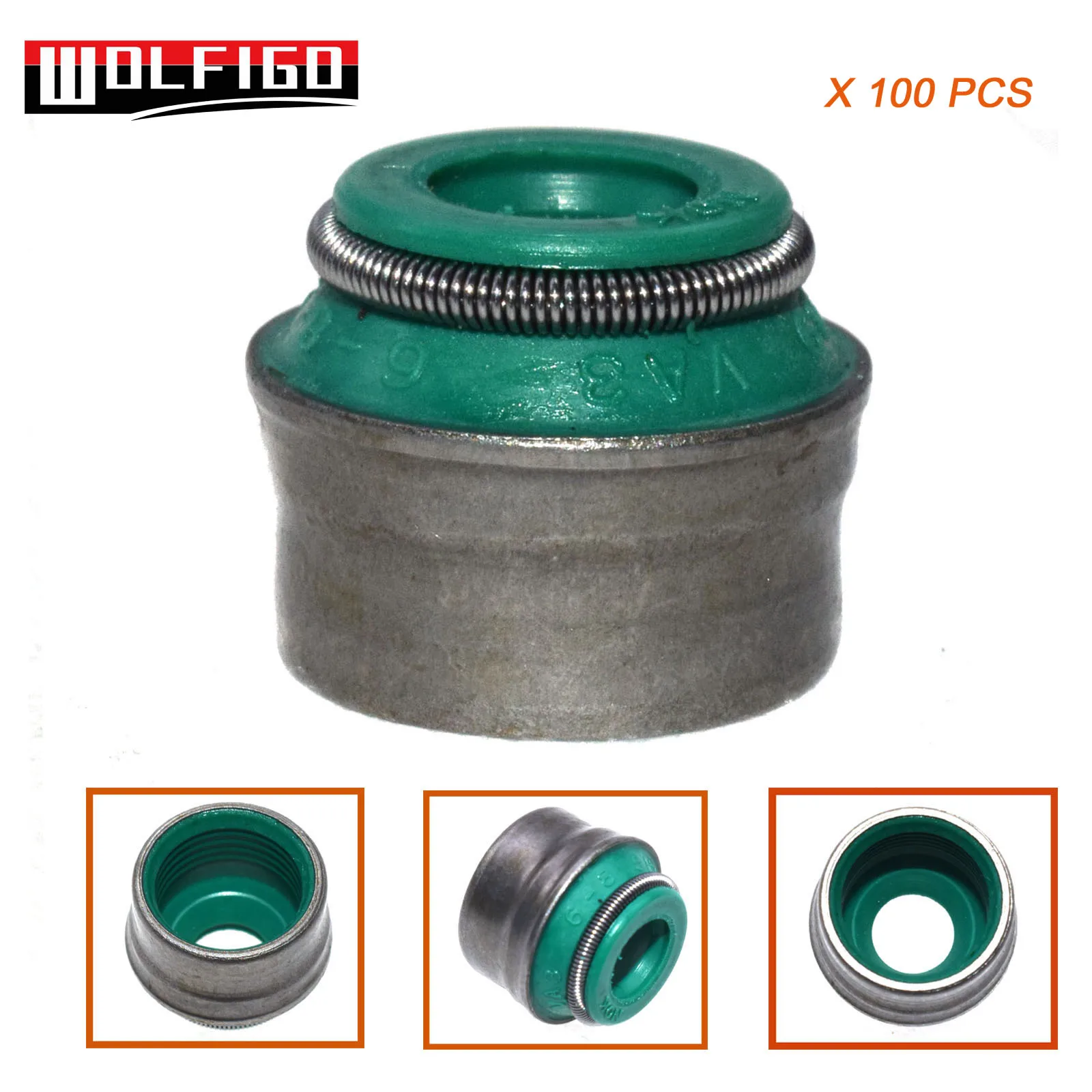 WOLFIGO 1 шт./16 шт./24 шт./100 шт. шток клапана уплотнения для Cadillac Saab Saturn Opel Vectra 90410741,12939-85Z00, 1293985Z00 - Цвет: 100 PCS