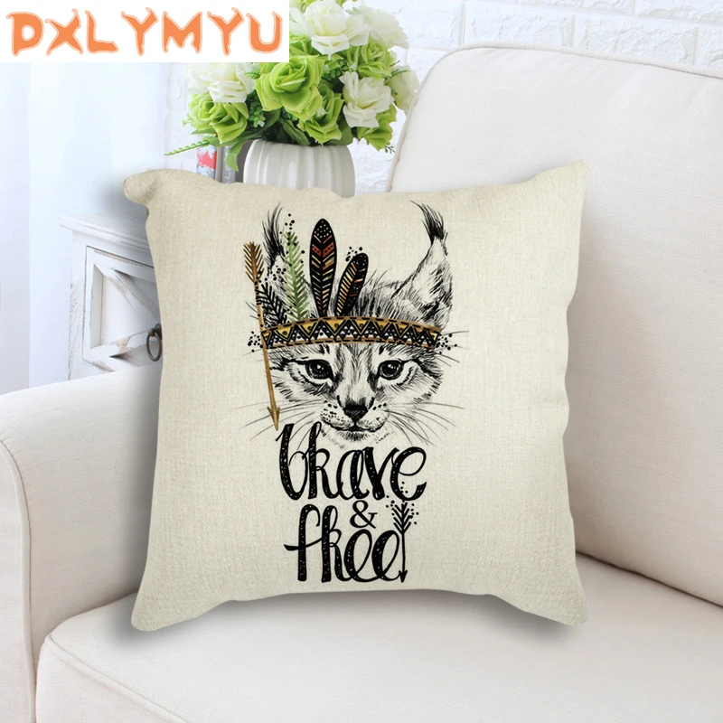 Forest Animal Cushion Rabbit Owl Raccoon Hedgehog Throw Pillow