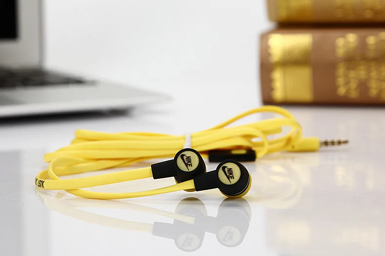 Новая горячая Распродажа NK-18 спортивные 3,5 мм гарнитура без микрофона уха жира линии музыки взрыв наушников затычек для ушей Лапша - Цвет: Цвет: желтый