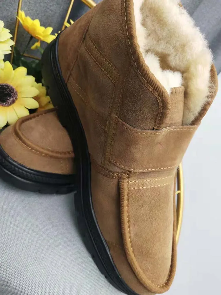 Г., новые стильные зимние ботинки из овечьей кожи мужская обувь ботинки на овечьем меху мужские Ботильоны шерстяная обувь