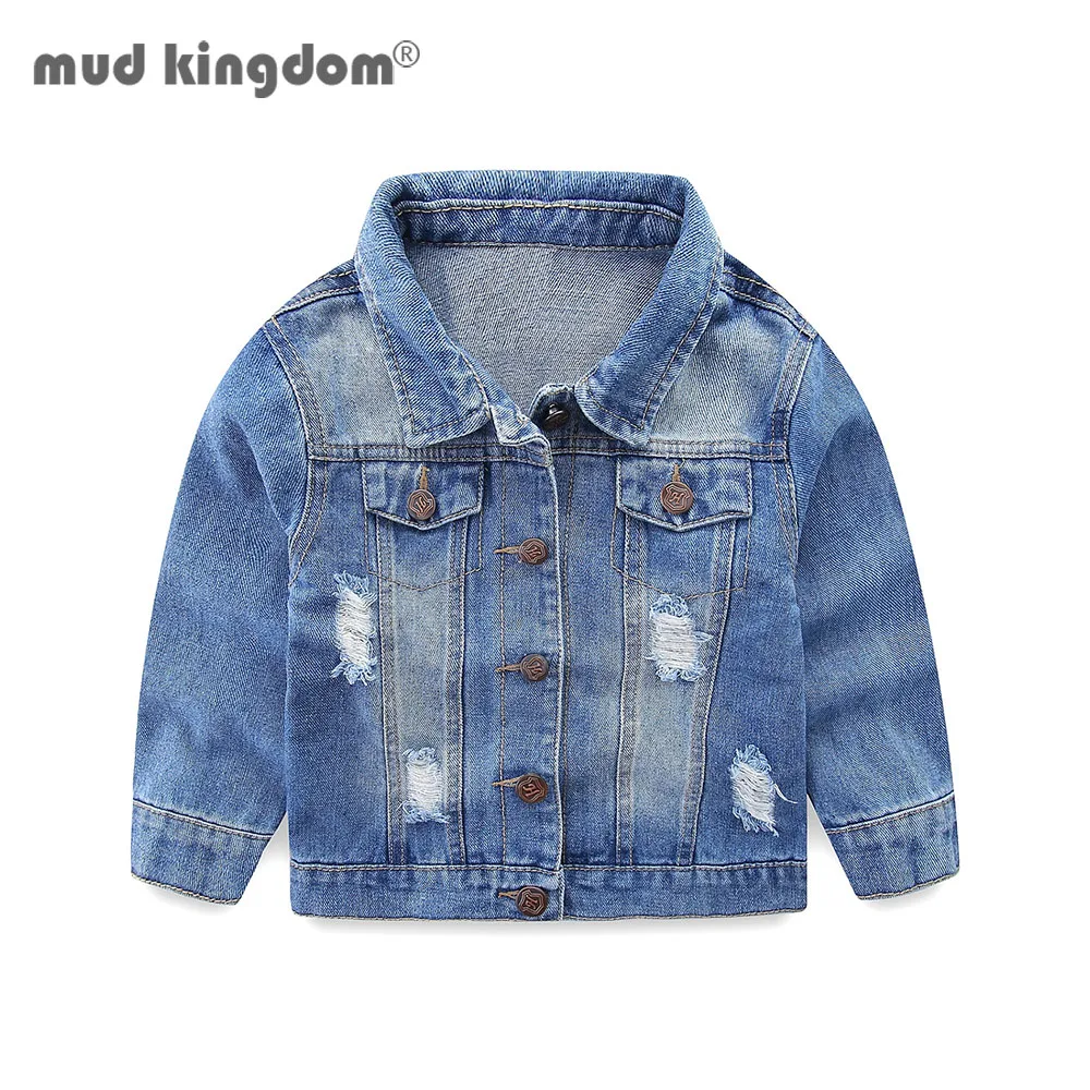 Mudkingdom/комплекты для девочек джинсовые куртки с длинными рукавами Сезон весна