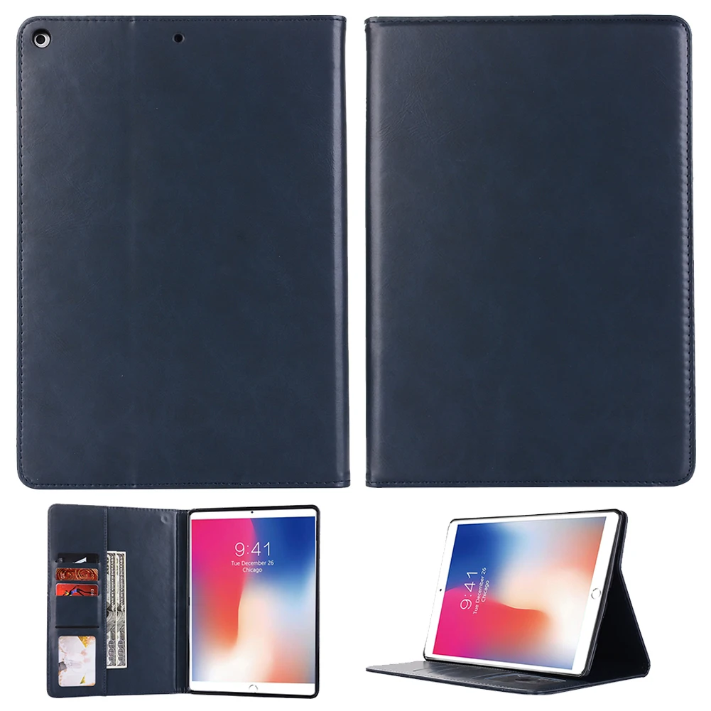 Auto Sleep Wake Smart Cover For iPad 7th Generation 10.2 Case PU Leather Flip Stand Cover For iPad 10.2" A2197 A2200 A2198 - Color: Dark Blue