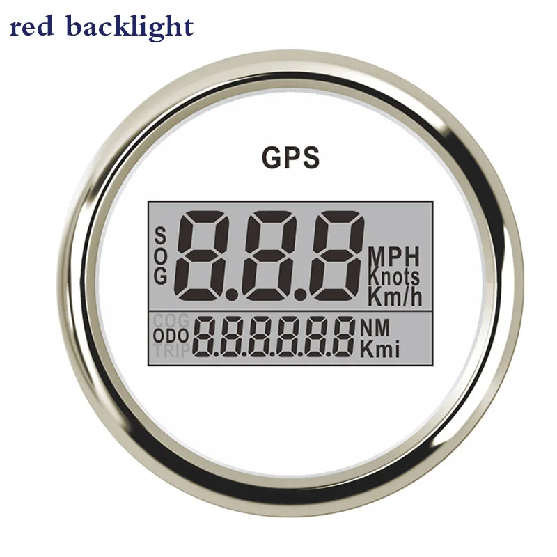 red backlight 2 ''УФ-фильтр 52 мм с Водонепроницаемый цифровой gps Скорость ometer одометр спидометр для автомобиля лодка с Подсветка 12 V/24 V автомобиль Скорость датчик gps антенна ЖК-дисплей - Цвет: red backlight