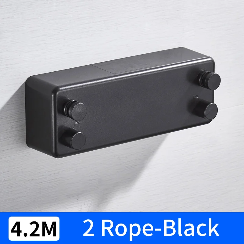 2 Rope-Black Выдвижная Веревка для белья наружная крытая веревка телескопическая нержавеющая веревка невидимая одежда вешалки для белья настенная сушилка - Цвет: 2 Rope-Black