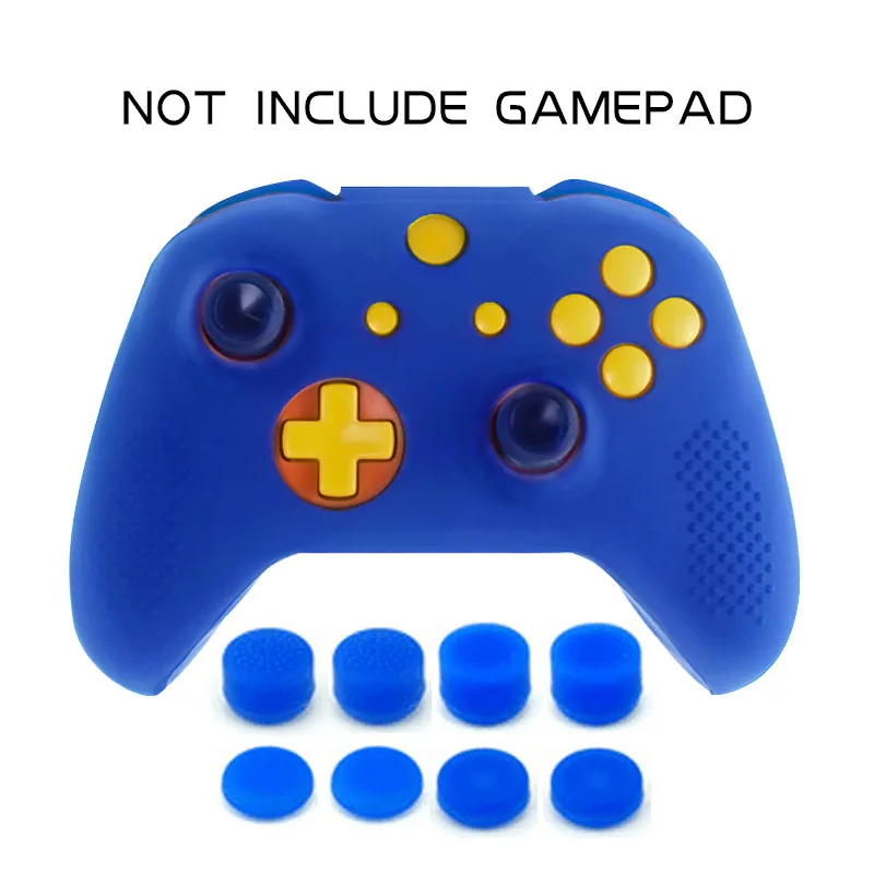 8 caps-blue Противоскользящий мягкий чехол силикон гель чехол для Xbox one/тонкий геймпад резиновый защитный чехол с палкой для большого пальца - Цвет: 8 caps-blue