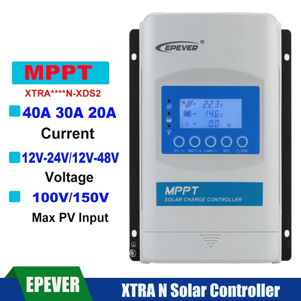 EPEVER MPPT 10A Solar Charge Controller 12/24V Regulator PV 100V or MT50/WIFI CE 