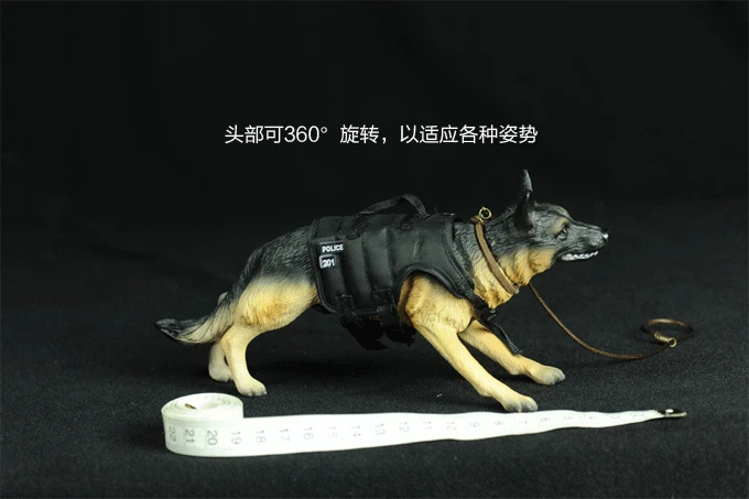 

1/6 Scale Soldiers Police Dog Military 22cm Animal Figures SWAT German Shepherd Dog Model with Vest Action Figure Accessories