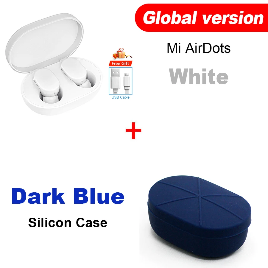 Glo N Dark Blue Case Xiaomi mi AirDots TWS Bluetooth наушники беспроводные наушники-вкладыши гарнитура с mi c и зарядной док-станцией Молодежная версия - Цвет: Glo N Dark Blue Case