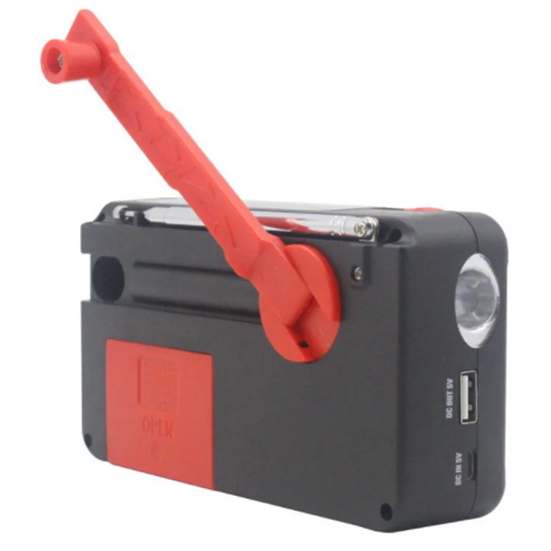 IG-Emergency Flashlight Hand Crank Radio Solar Power Bank Fm Am Noaa Radios with Phone Charger for Outdoor Fishing Camping