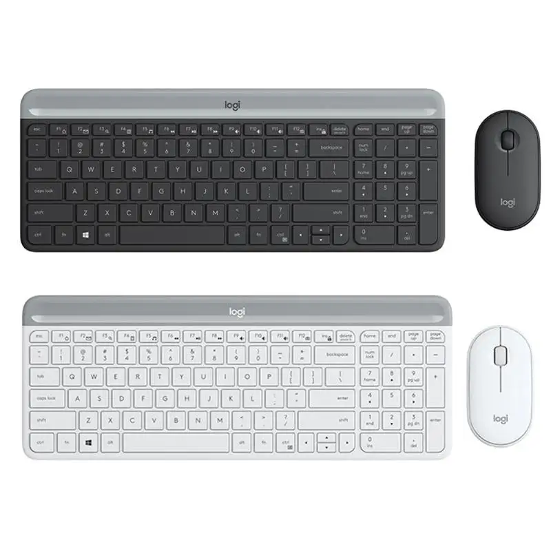 

Logitech MK470 108 Key Keyboard Wireless Simplicity Fashion Frivolous Silent Office Nano Receiver 2.4G 1000DPI Mouse Combos