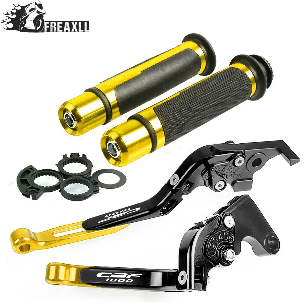 H With LOGO For Honda CBF1000 2006-2009 2007 2008 Motorcycle Adjustable Folding Brake Clutch Levers Handlebar Hand Grips With CBF1000 LOGO - Цвет: H With LOGO