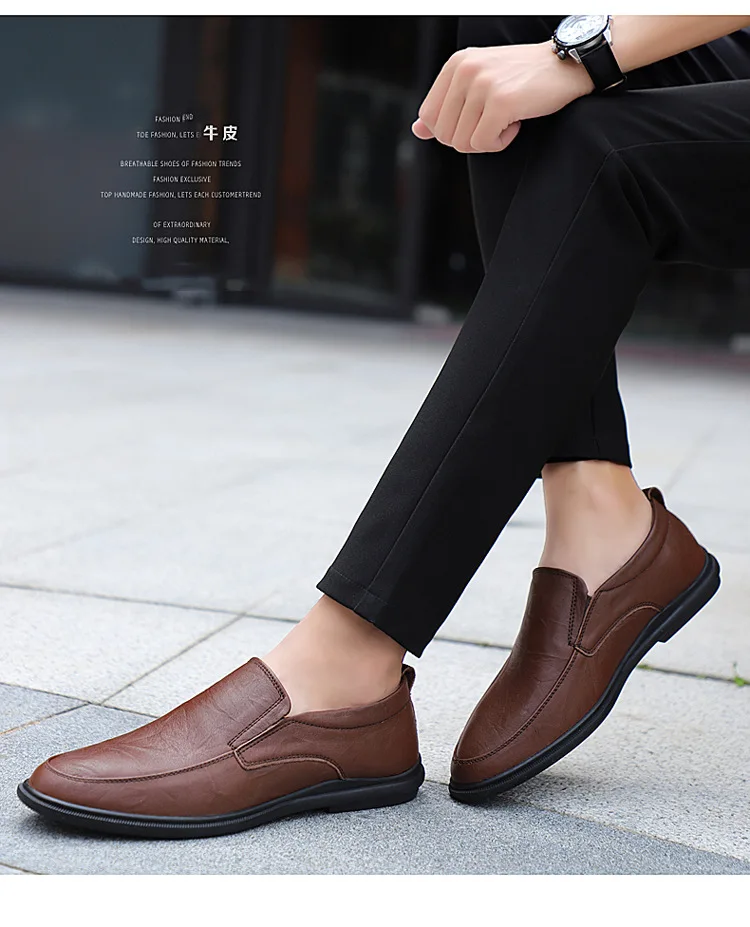 Spring Autumn Men Shoes Breathable Mens Loafers Low Casual Men's Leather Shoes Comfortable Driving Shoes Business Shoe For Male
