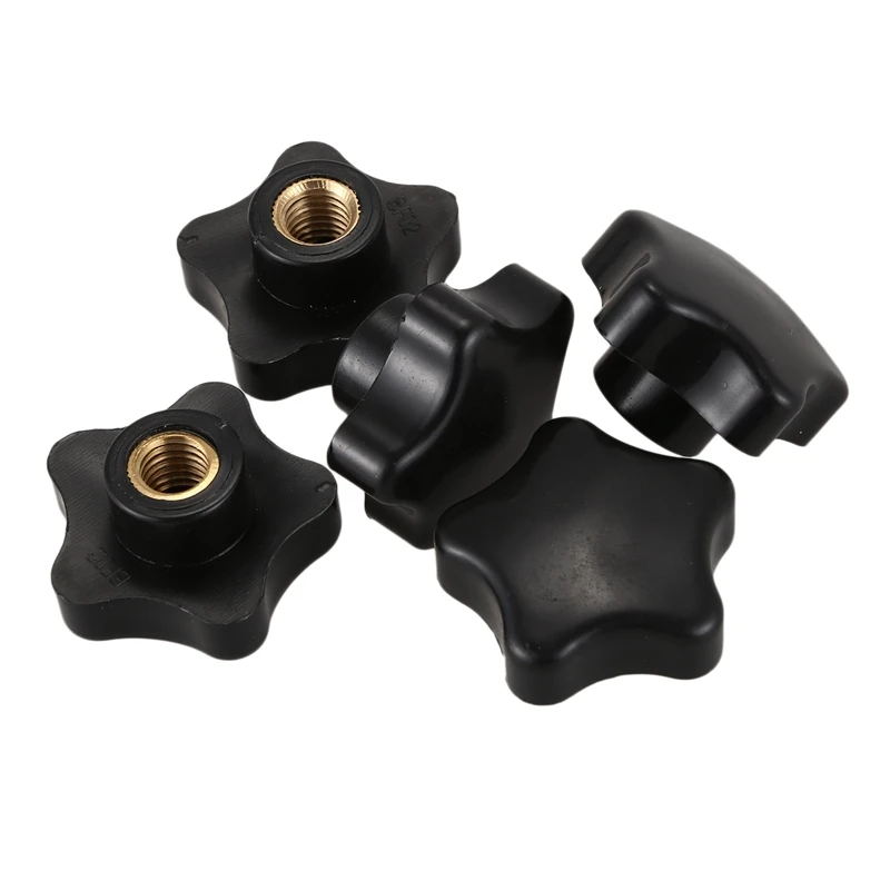 5pcs M10 Female Thread 39mm Plastic Star Head Screw On Clamping Knob