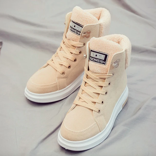 US $9.63 2019 Women Sneakers New Fashion Flock Women Casual Shoes Breathable Autumn Winter Lace-Up Flats Pla