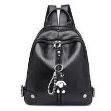 Рюкзак Для женщин стиль корейско-Стиль PU Сумка для школы, колледжа модные кожаные сандалии; мягкие кожаные Повседневное универсальная сумка для покупок Backpac