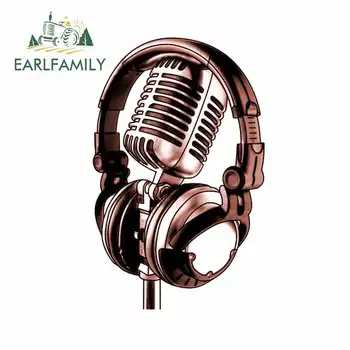 

EARLFAMILY 13cm x 8.3cm For Microphone Personality Car Stickers Fine Decal Vinyl Car Wrap Refrigerator Waterproof Decoration