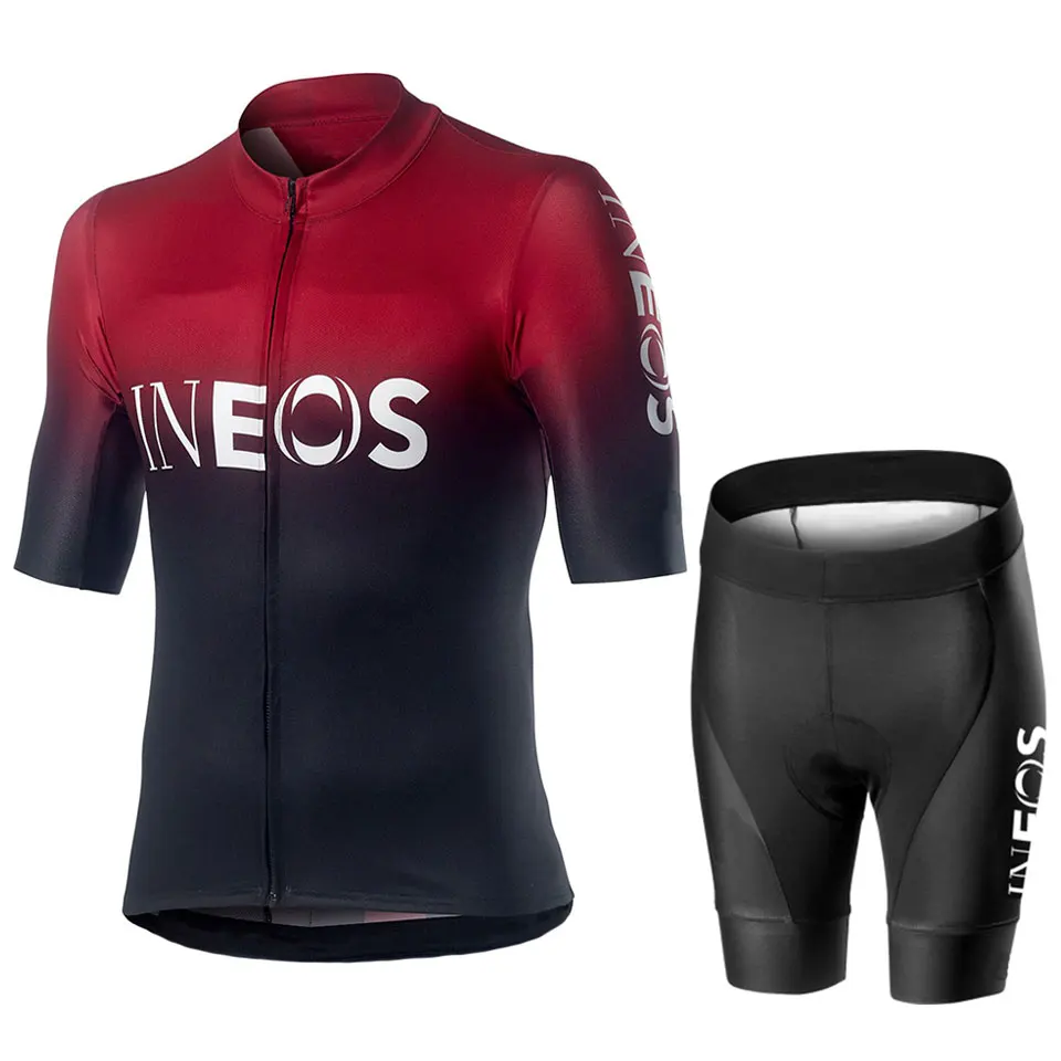 Pic Color Ineos team Мужская велосипедная футболка летний комплект с короткими рукавами Майо нагрудник шорты спортивные одежды для велосипедиста рубашка костюм - Цвет: Pic Color