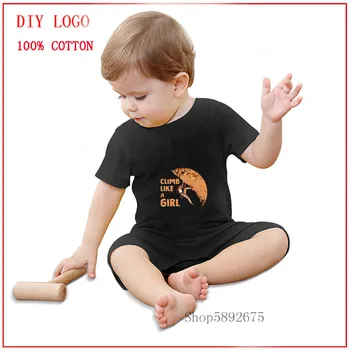 

Climb Like a Girl Rock Climing Design 100% Pure Cotton Baby Romper Summer Short Sleeved Jumpsuit Toddler Cute Boutique Clothes