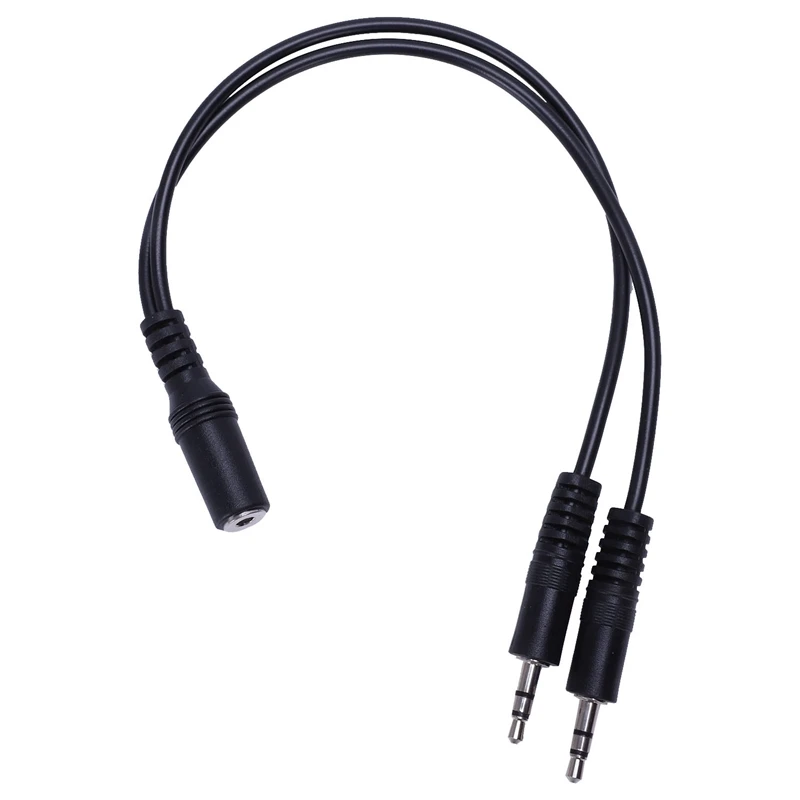 

Black 3.5mm female to 2 of 3.5mm Male Audio Splitter Cable for speakers or headphones