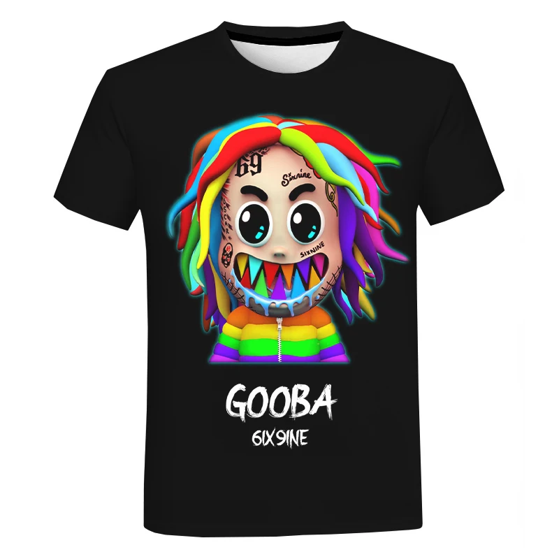 Футболка Gooba 6ix9ine с 3D принтом для мужчин и женщин модная повседневная Уличная