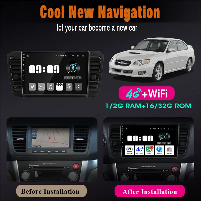 6G+128G 8-core Android10.0 Car Radio For Subaru Outback 3 Legacy 4 2003-2009 2din GPS Navigation carplay Multimedia Video Player