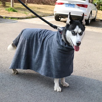 

Dog Bathrobe XS-XL Pet Dog Bath Towel For Small Medium Large Dogs Polyester Super Absorbent Pet Drying Towel