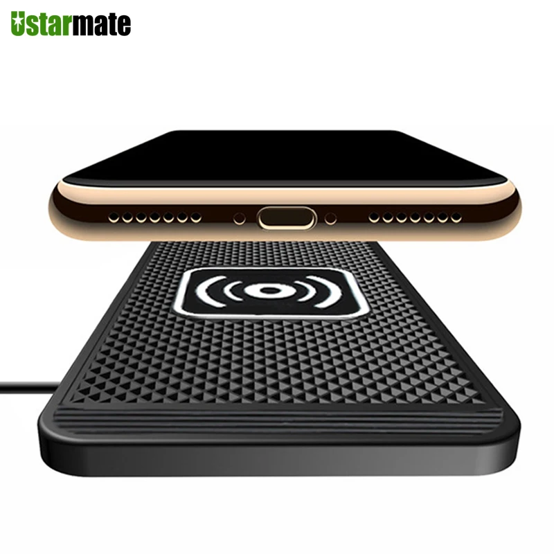 Car Qi Wireless Charger Silicone Pad Cradle Stand Dock 10W for Samsung S20 S10 Wireless Fast Charging for iPhone 11 Pro Xs Max 8