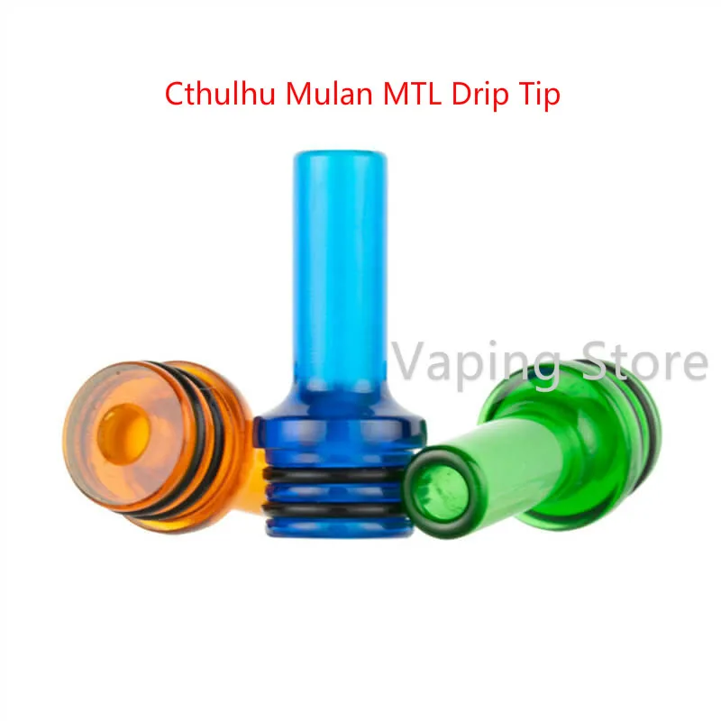 Мулан Cthulhu Mulan MTL RDTA 510 Delrin капельный наконечник 22 мм длиной 5 с узким отверстием BSKR