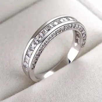 

Silver Color 925 Jewelry 1.5 Carats Diamond Ring for Women Luxury Natural Freshwater Sonte Peridot Anillos De Wedding Ring Box