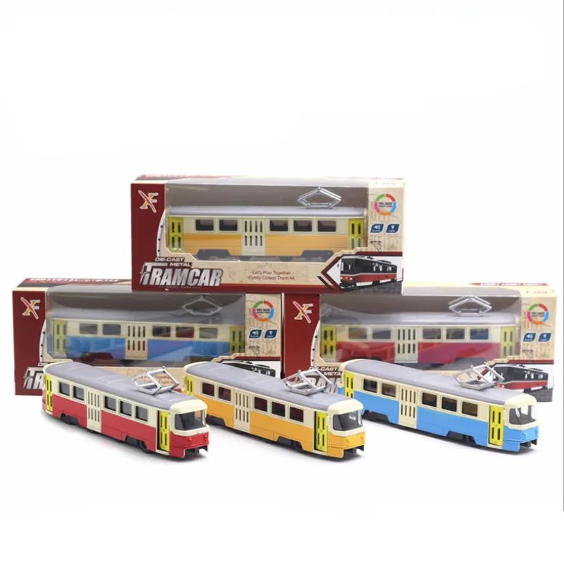 Goede 1 90 hoge simulatie legering tram model, simulatie geluid en licht muziek, metro bus speelgoed, originele verpakking nieuwe producten hot koop