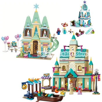

2019 Friends Series Arendelle Village Lepinblock Model Toys Christmas Girl Gifts lepining 41167 Friends Castle Frozeninglys 2