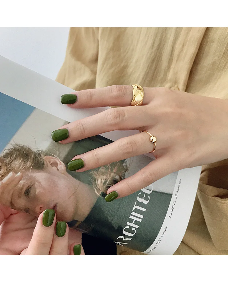 F.I.N.S Korean S925 Sterling Silver Rings for Women INS Minimalist Geometric Bead Glossy Female Ring Silver Fine Jewelry