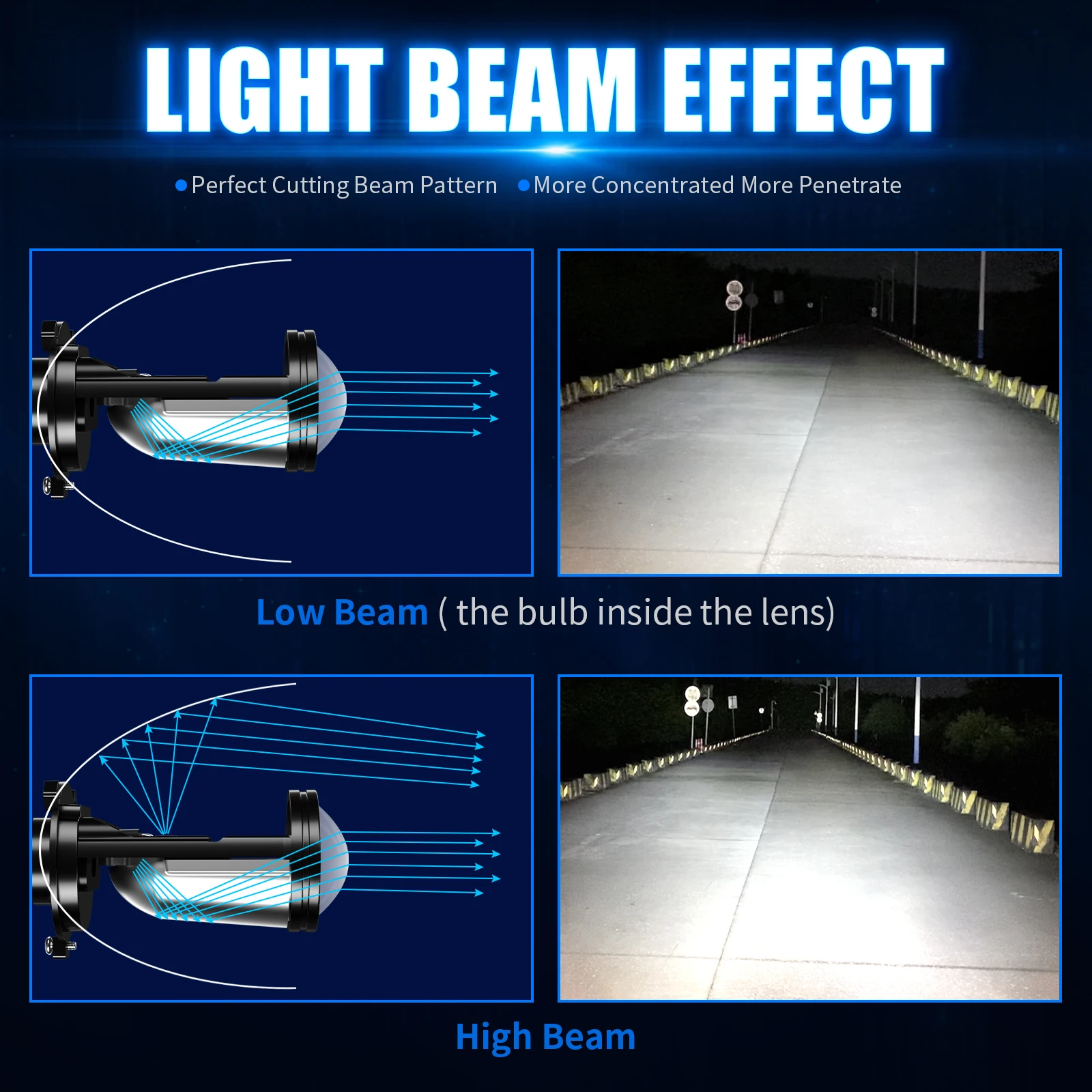 AILEO H4 Led Canbus Headlight Bulbs 20000LM 9003/HB2 High/Low Beam With Mini Projector Lens For Car Motorcycle 6500K White Lamps led car lights,led lights,led bulbs,led headlights,led car headlights,car headlamps
